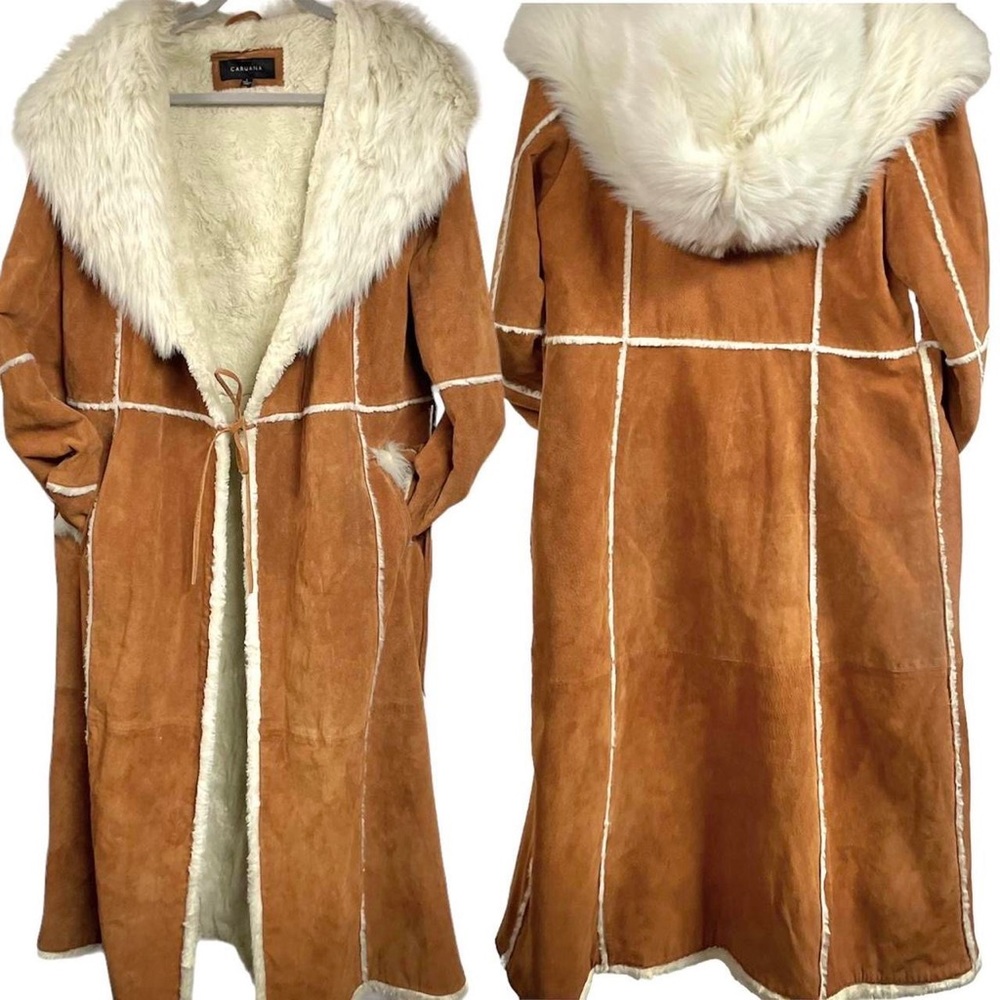 Full length Sherpa suede coat